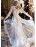 Ivory Lace Tulle Romantic Wedding Dress With Jacket Ivory Lace Tulle Romantic Wedding Dress With Jacket